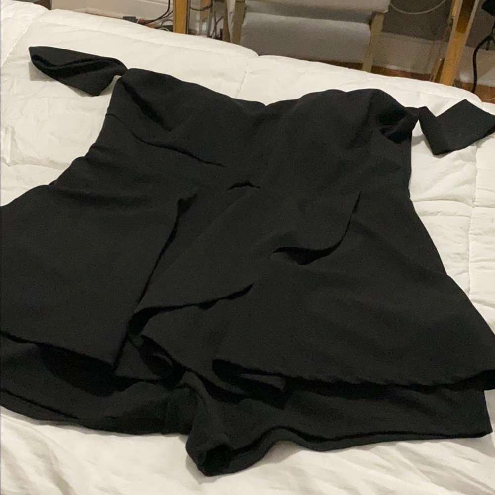 Black peplum romper